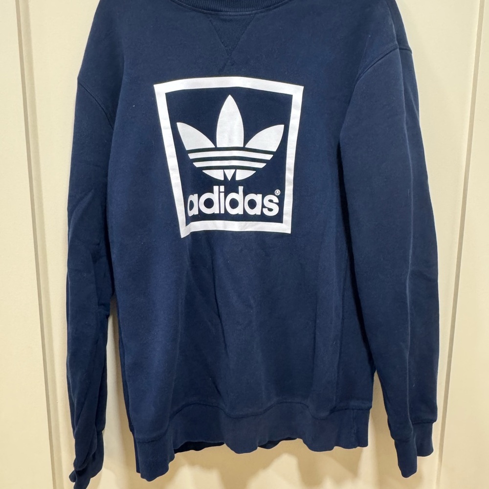Adidas Men's Crewneck in Navy with White Logo